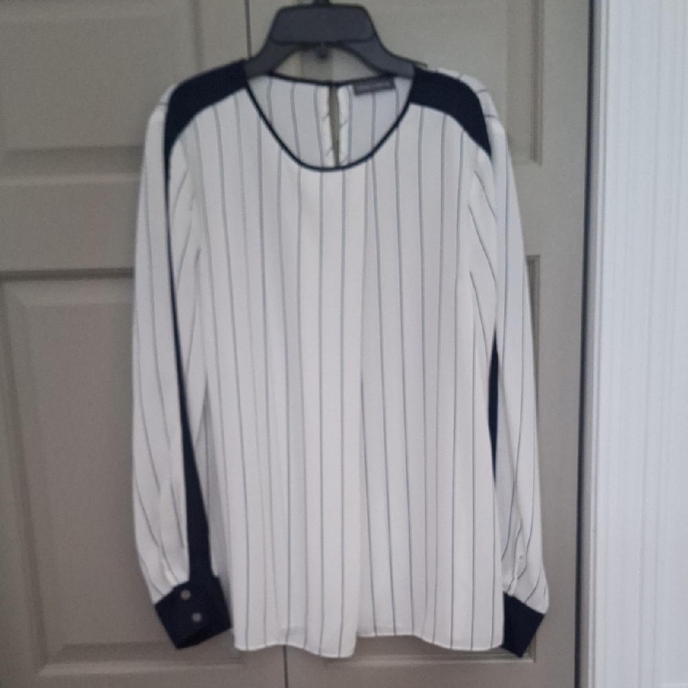 Vince CAMUTO Striped Long Sleeve Blouse